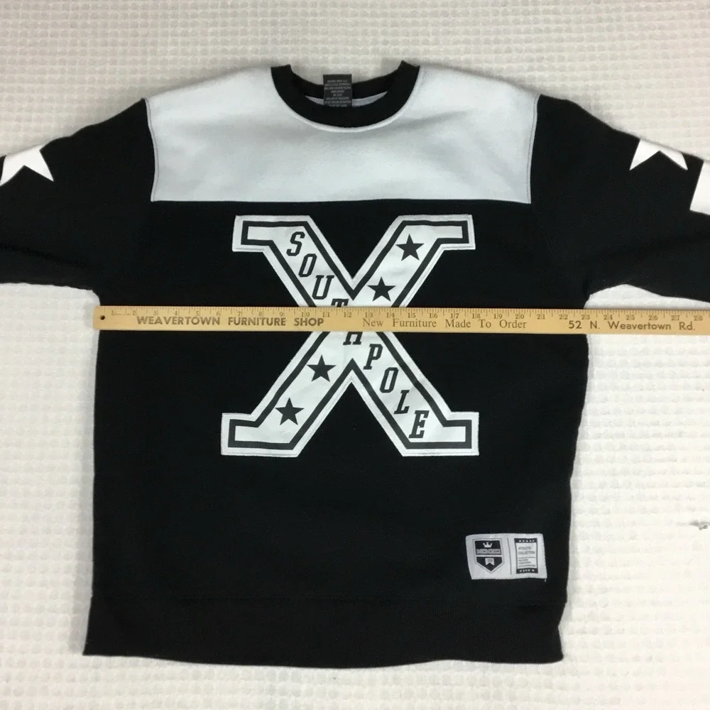 Southpole Mens Large‎ Black White MCMXCI Graphic Crewneck Sweatshirt Streetwear